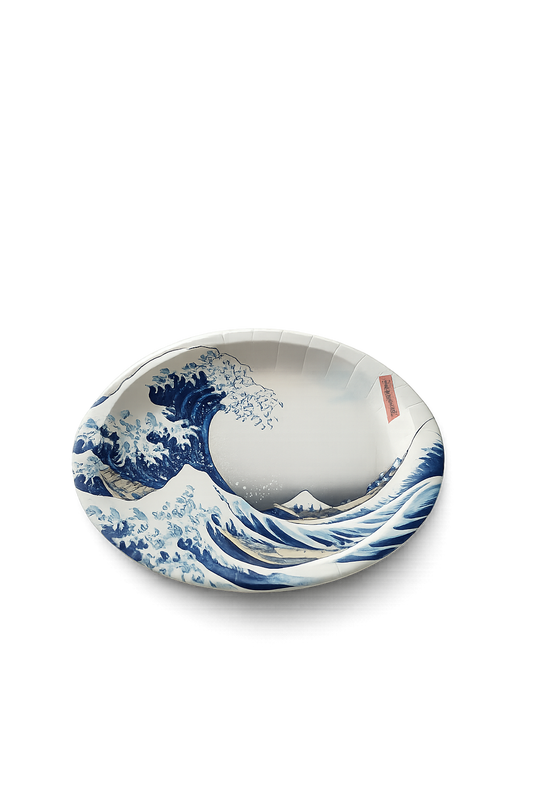 KAZEN Wave Paper Plate – Japanese BBQ Edition (10 Pack, 9 inch, Made in Japan)